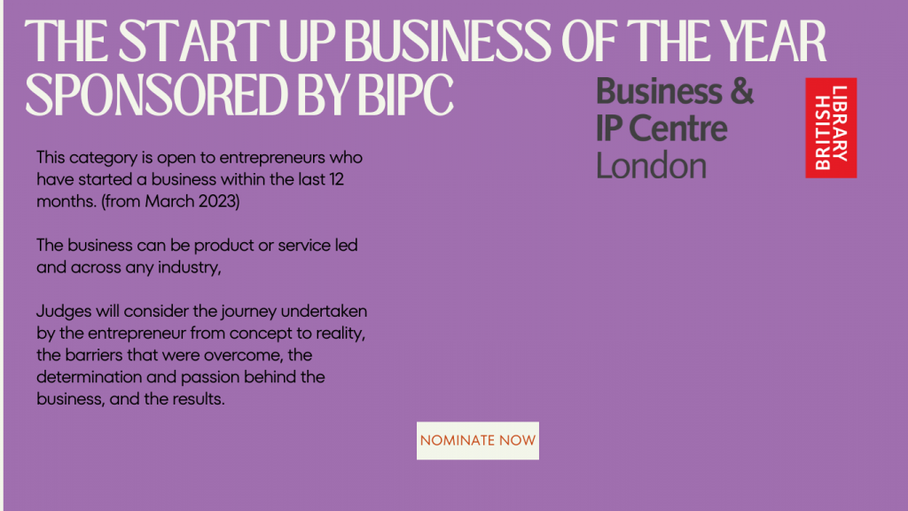 Nomination details for start up business of the year