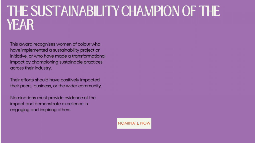 criteria for sustainability champion category