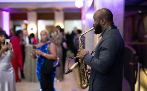 Saxophone player at the reception before The PRECIOUS Awards 2024